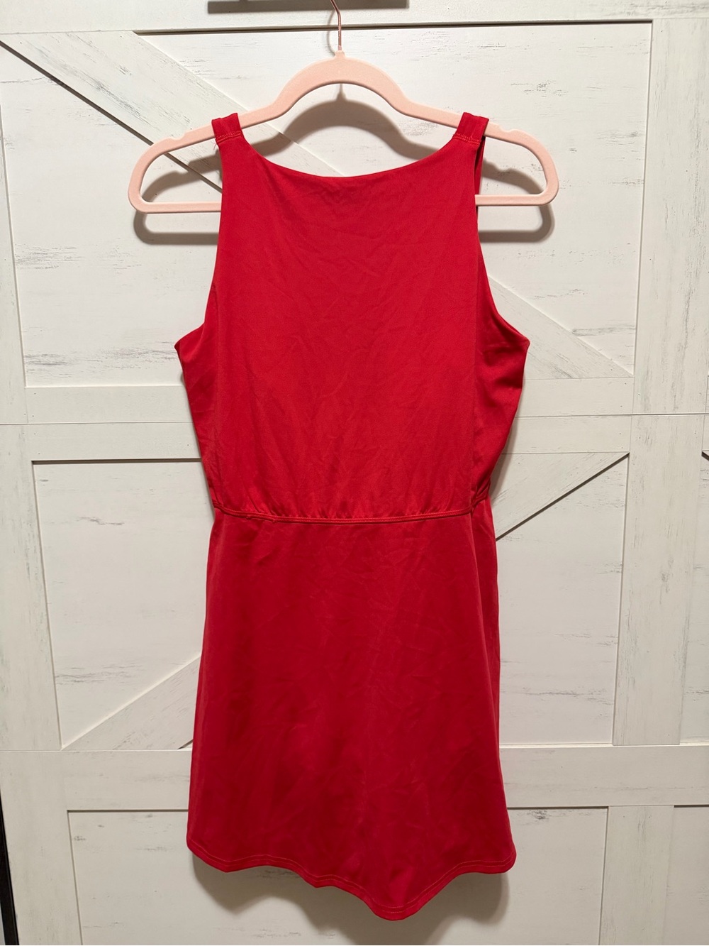 Athletic Red Sleeveless Women's Dress - Classic Tank Silhouette with short